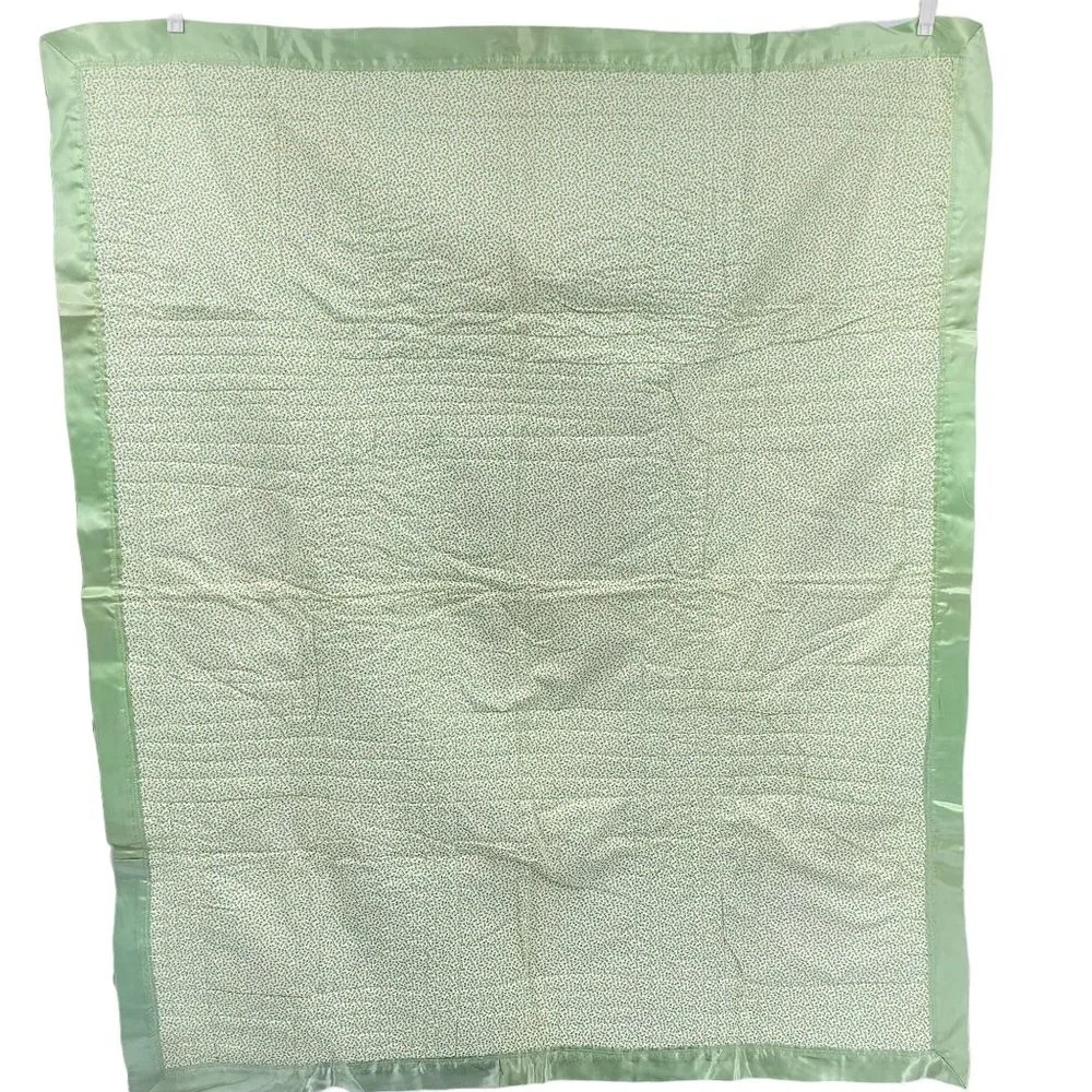 Angel embroidered baby crib quilt‎ blanket unfinished?? satin trim